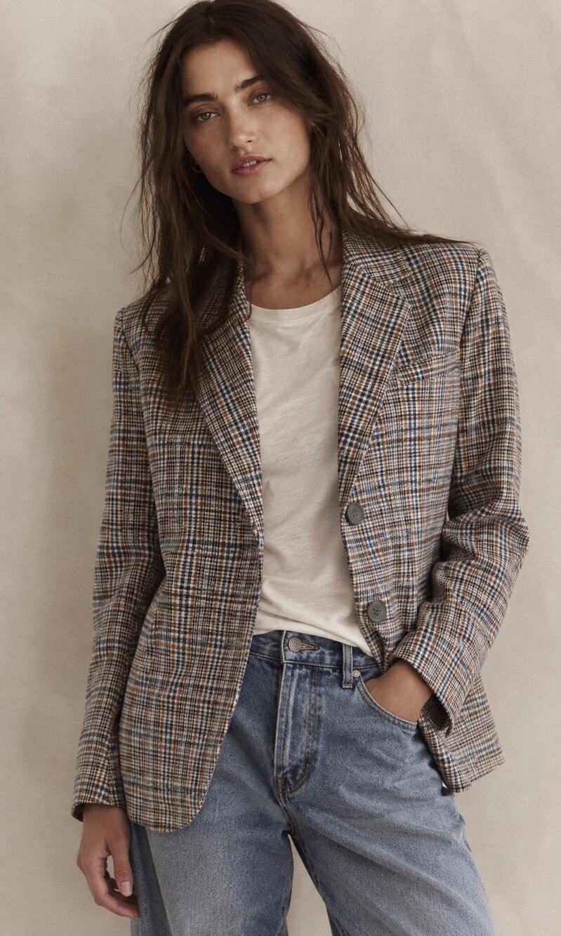 We The Free Free People Medium Cali Plaid Blazer Dust Combo Jacket